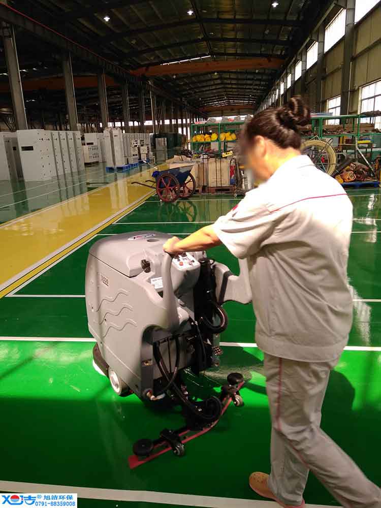 旭潔手推式多功能全自動洗地機，工廠生產倉庫工業(yè)洗地機