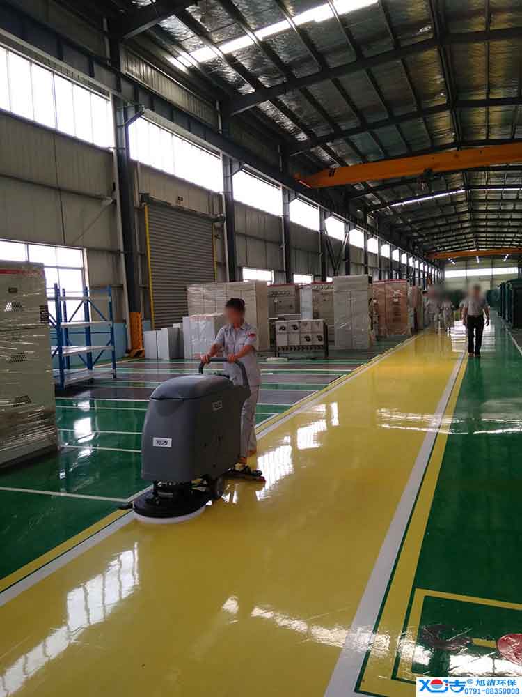 旭潔全自動電瓶洗地機，工業(yè)工廠生產車車間洗地機
